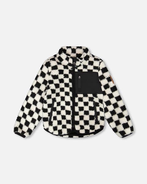 Gender Inclusive Long Sleeve Fleece Jacket Checkerboard (Toddler, Little Kid & Big Kid)