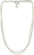 EFFY Sterling Silver Cultured Freshwater Pearl Double Strand Necklace