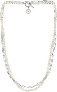 EFFY Sterling Silver Cultured Freshwater Pearl Double Strand Necklace