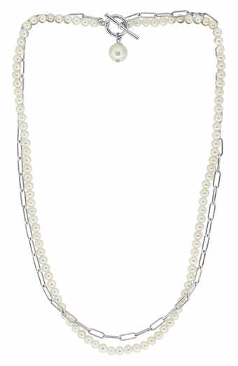Sterling Silver Cultured Freshwater Pearl Double Strand Necklace