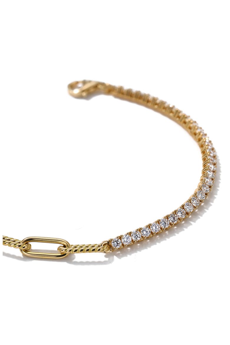 Half & Half Diamond & Chunky Link Bracelet, Alternate, color, DIAMOND