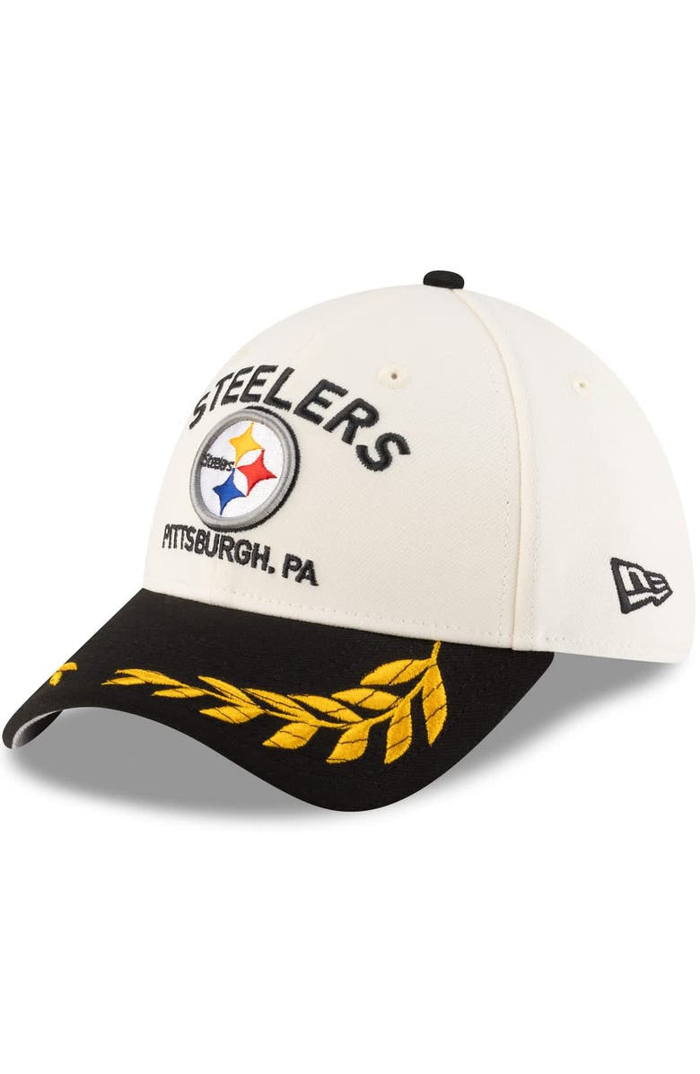 New Era Men's New Era Cream/Black Pittsburgh Steelers 2025 NFL Draft 39THIRTY Flex Hat, Main, color, Cream