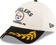 New Era Men's New Era  Cream/Black Pittsburgh Steelers 2025 NFL Draft 39THIRTY Flex Hat