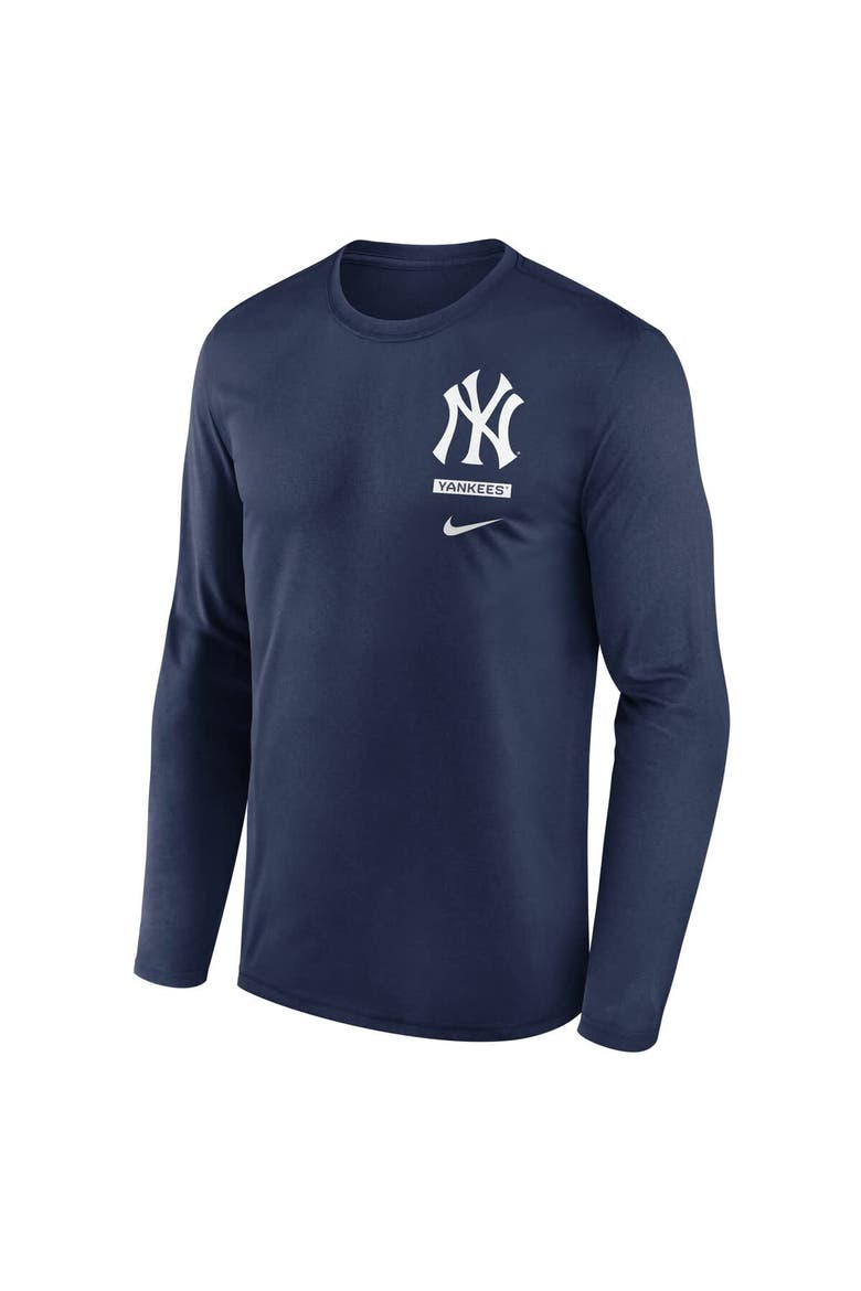 Men's Nike Navy New York Yankees 2-Hit Legend Dri-FIT Long Sleeve T-Shirt, Alternate, color, Navy