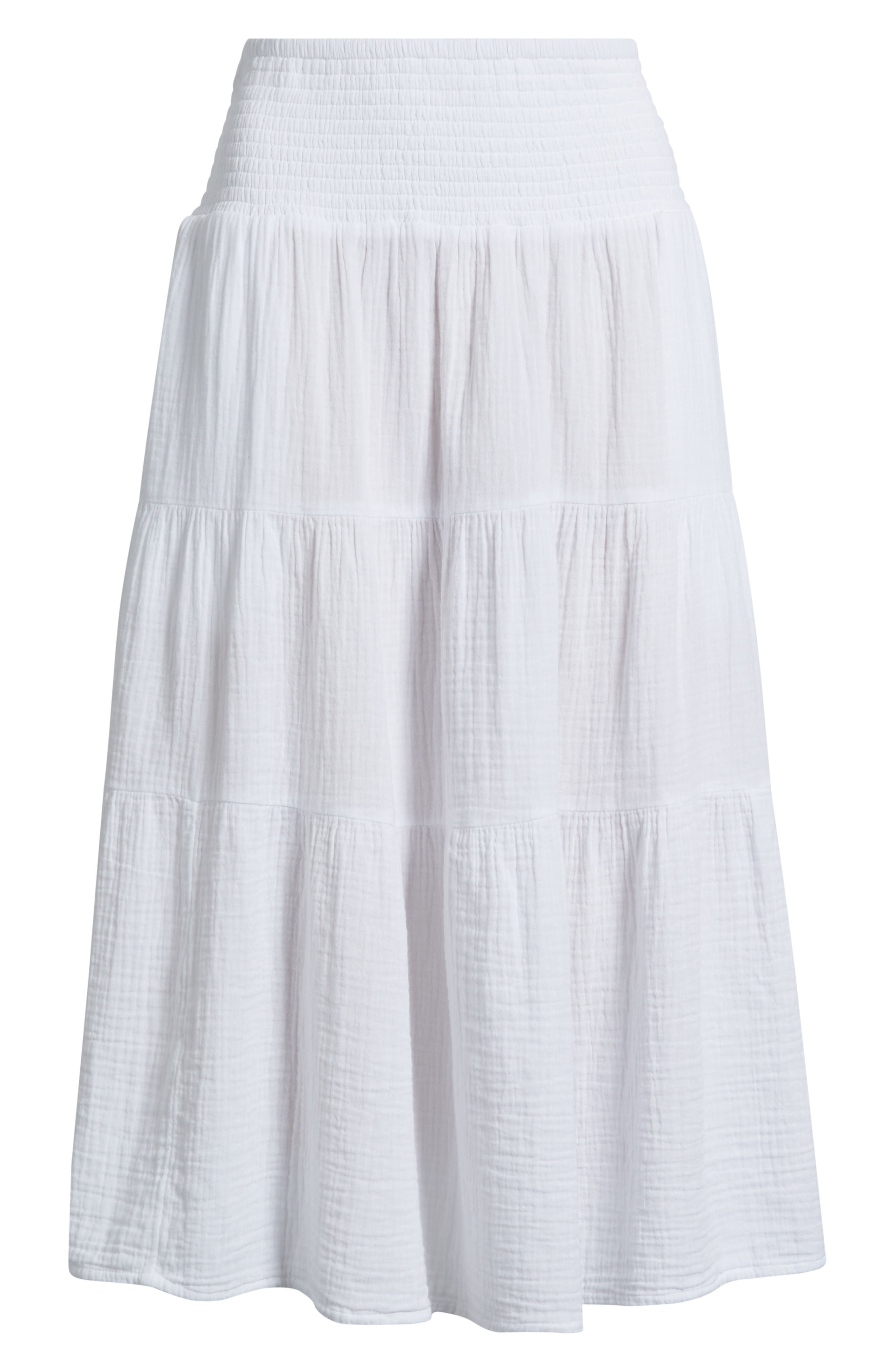 Tiered Cotton Gauze Midi Skirt (Women) | Nordstrom