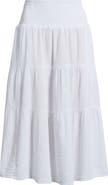 Caslon® Tiered Cotton Gauze Midi Skirt