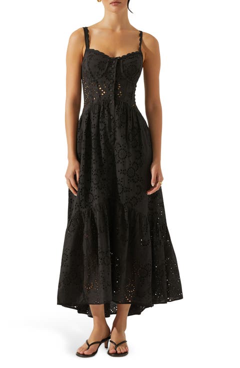 Yamila Cotton Eyelet High-Low Dress