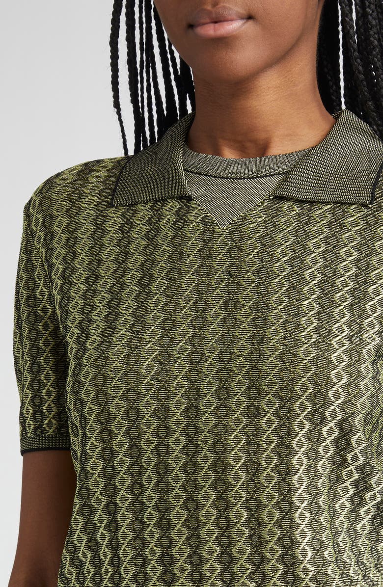 Jacquemus Le Polo Marino Polo, Alternate, color, Green/ Multi Black