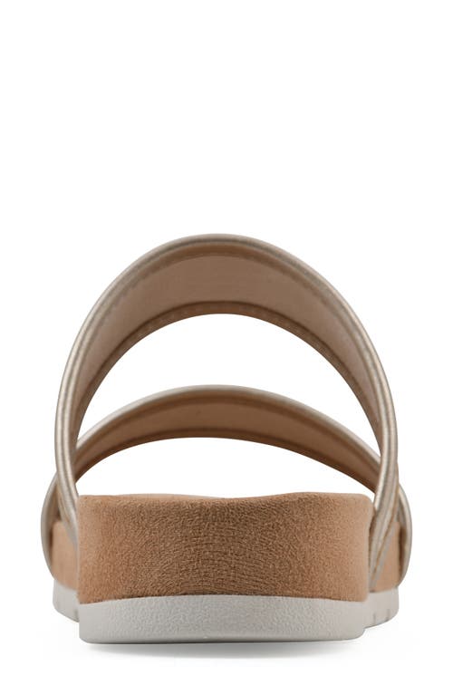Cliffs By White Mountain Tropical Slide Sandal In Platino Metallic Smooth