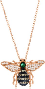 SUZY LEVIAN Pavé Cubic Zirconia Bumblebee Pendant Necklace