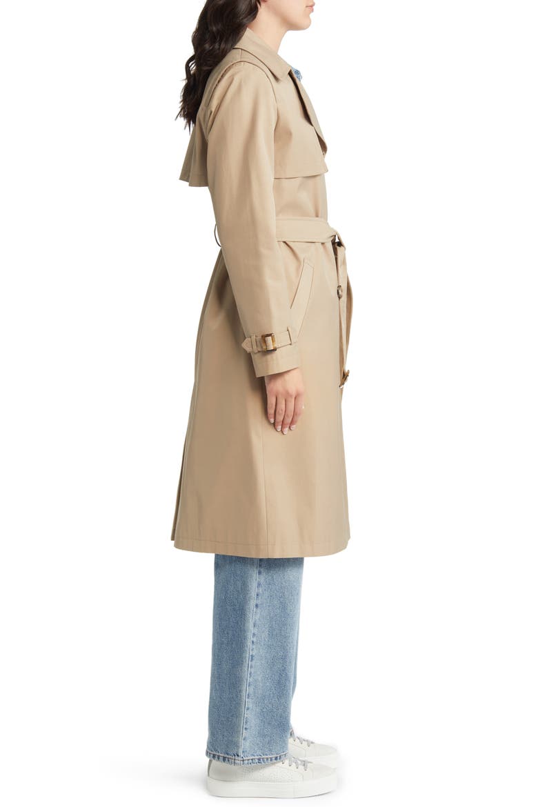 Water Resistant Double Breasted Trench Coat, Alternate, color, TAN