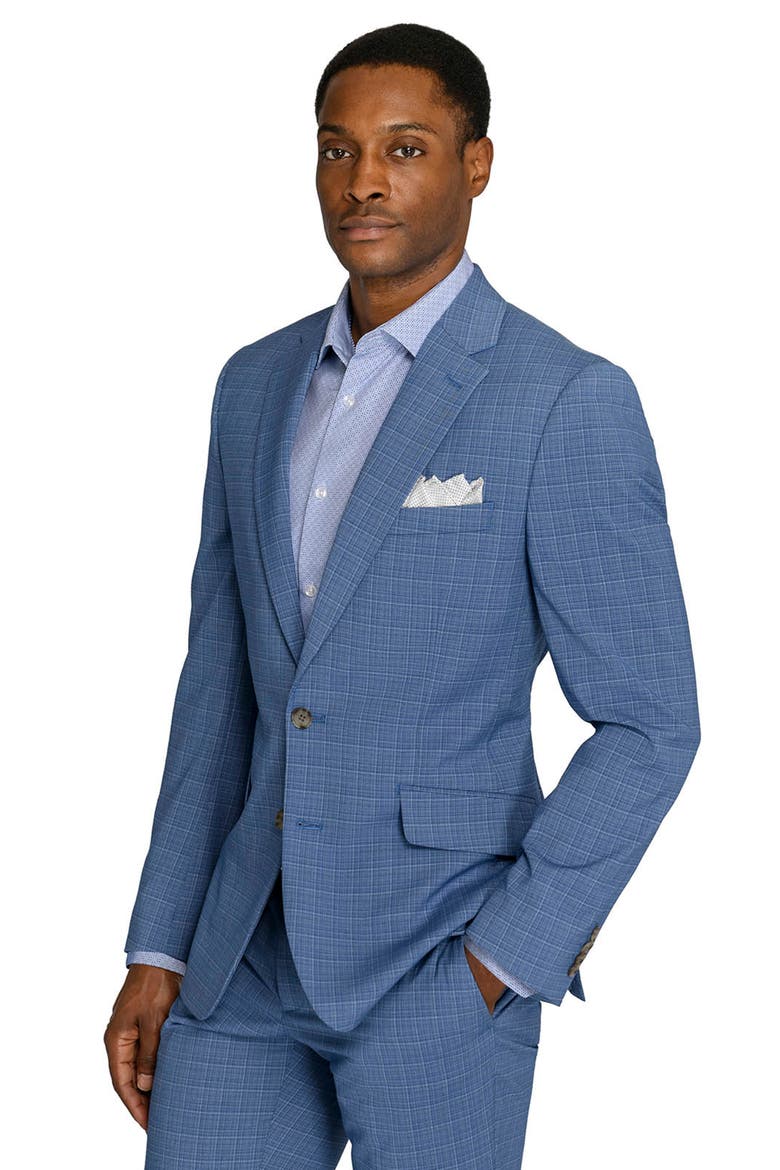 Plaid Two-Button Sport Coat, Alternate, color, LIGHT BLUE
