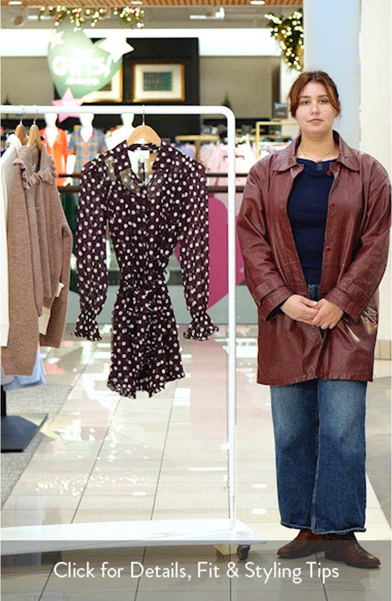 Camille Polka Dot Long Sleeve Chiffon Shirtdress, sales video thumbnail