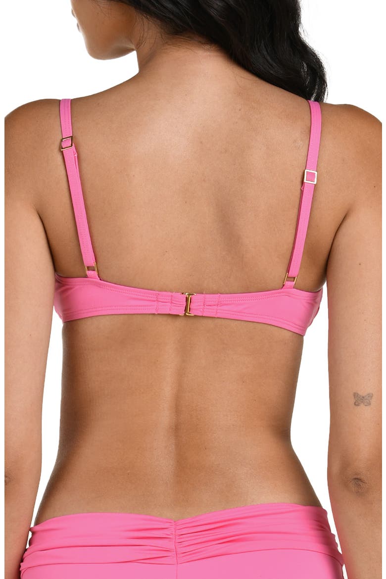 Island Goddess Wrap Bikini Top, Alternate, color, ROSE PINK