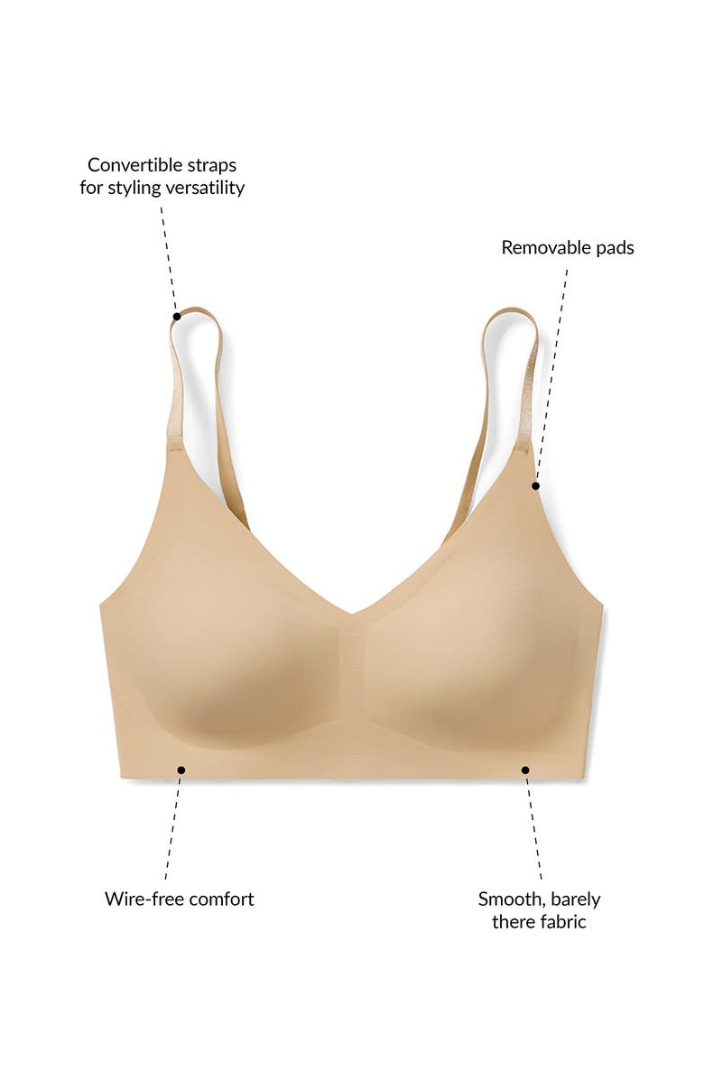 True & Co The True Body Triangle Convertible Strap Bralette, Alternate, color, Sangria