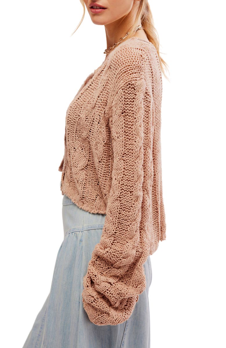Free People Robyn Cotton Blend Crop Cardigan, Alternate, color,