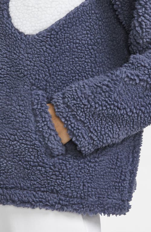 Nike Swoosh Fleece Front Zip Jacket In Blue