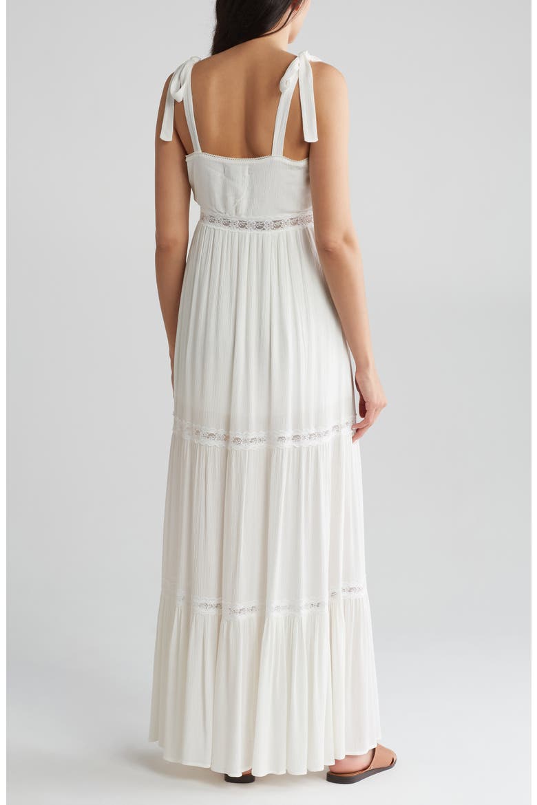Sicily Lace Tiered Maxi Dress, Alternate, color, WHITE