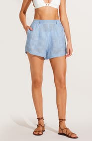 Vitamin A® The Getaway Linen Cover-Up Shorts