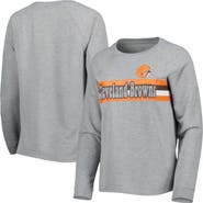 Outerstuff Juniors Heathered Gray Cleveland Browns All Striped Up Raglan Long Sleeve T-Shirt