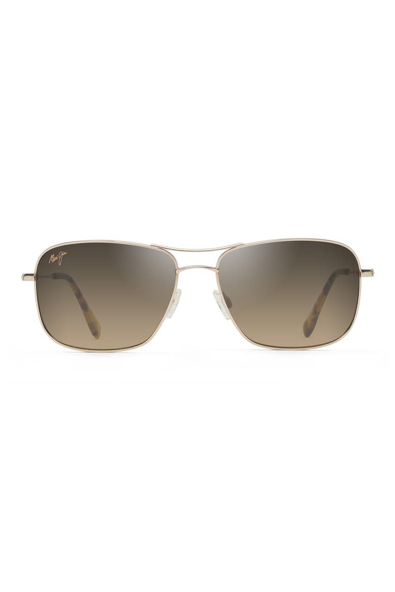 Wiki Wiki 59mm Polarized Aviator Sunglasses, Main, color, GOLD/ BRONZE