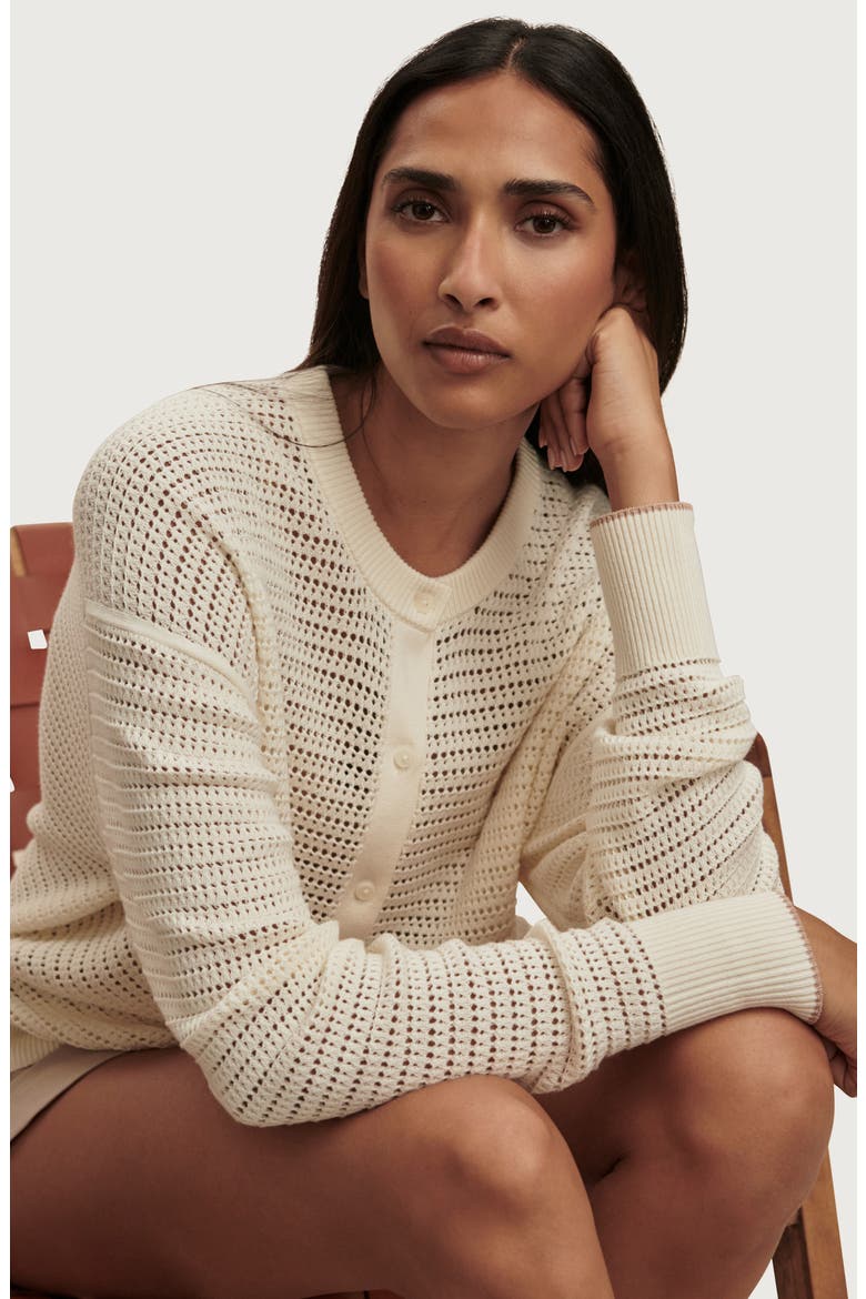 Pembroke Knit Cardigan, Alternate, color, EGRET