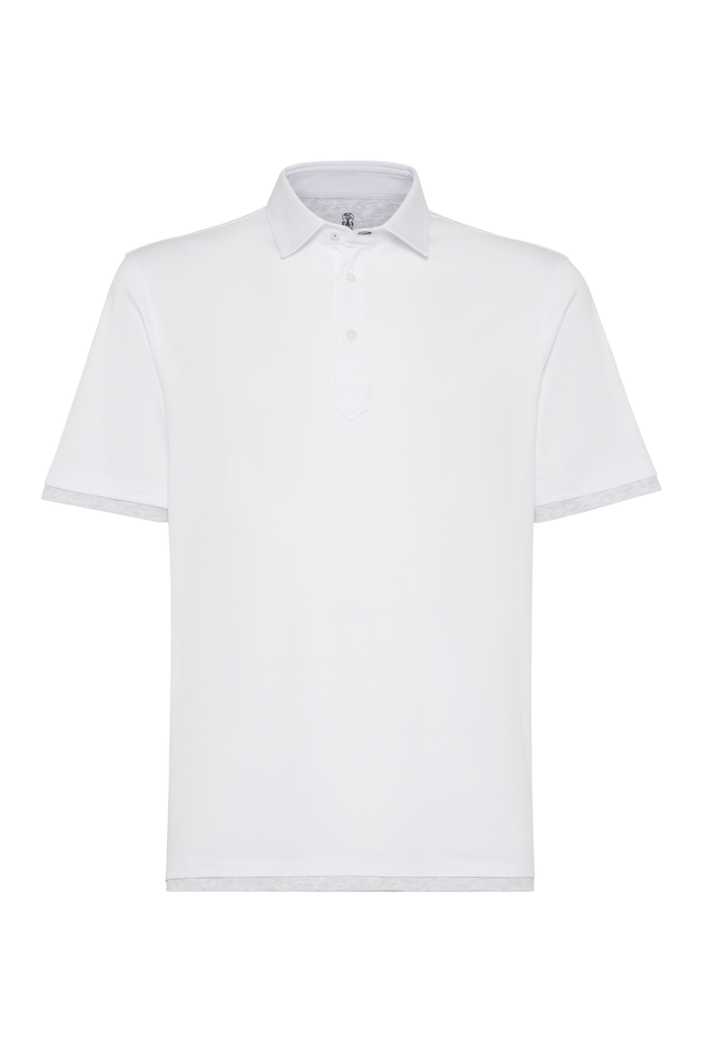 Polo with faux-layering, Main, color, White