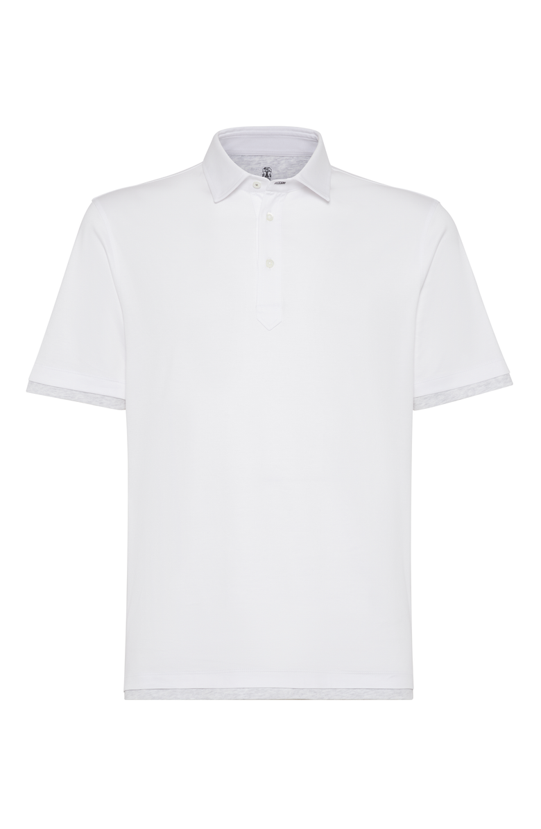 Brunello Cucinelli Polo with faux-layering, Main, color, 