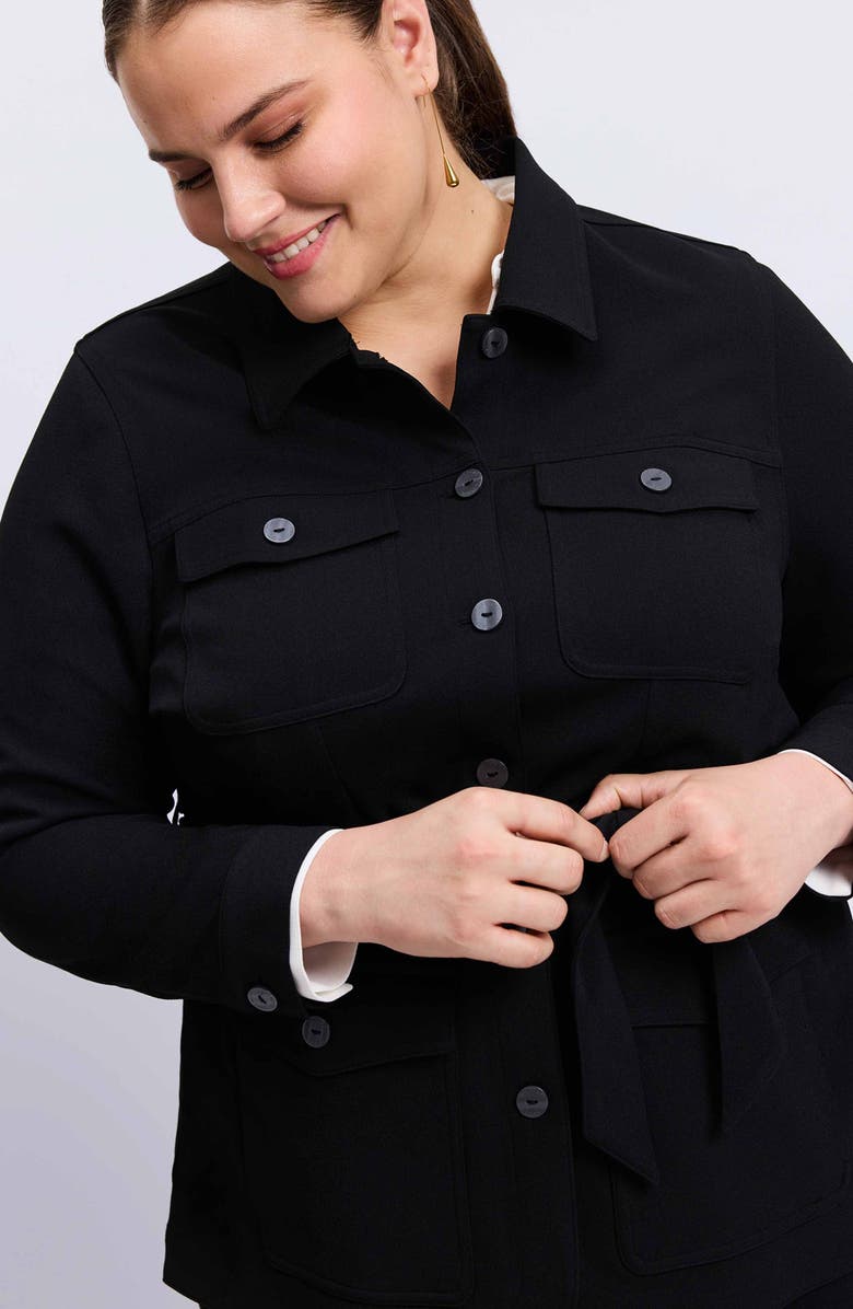 Foxcroft Stella Crepe Knit Utility Jacket, Alternate, color, 