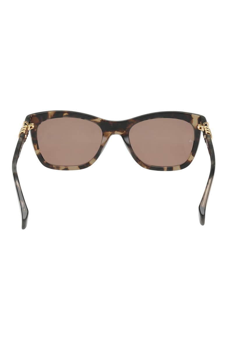 53mm Square Sunglasses, Alternate, color, TAN CRYSTAL TORT / SMOKE BROWN