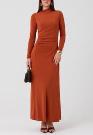 RACHEL Rachel Roy Ramy Asymmetrical High Neck Maxi Dress