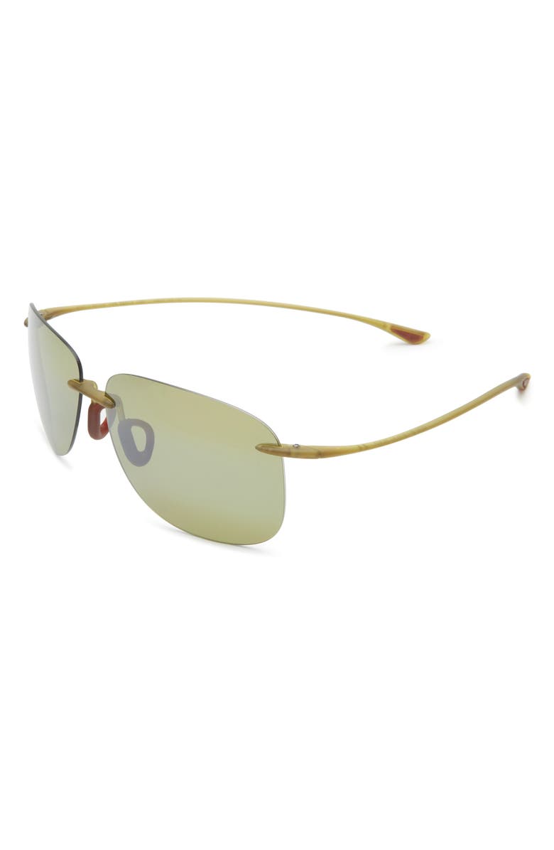 Maui Jim 62mm Polarized Shield Sunglasses, Alternate, color, Olive Olive Green