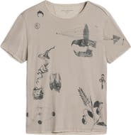 John Varvatos Raw Edge Double Layer Doodle Print T-Shirt