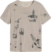 John Varvatos Raw Edge Double Layer Doodle Print T-Shirt