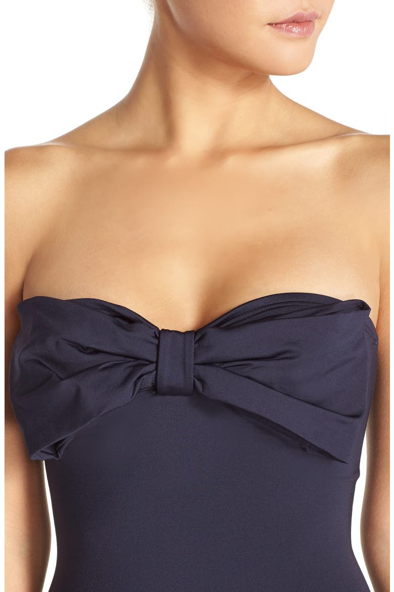 'georgica beach' bandeau one-piece swimsuit, Alternate, color, RICH NAVY