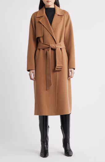 BCBGMAXAZRIA Houndstooth Double Face Belted Coat