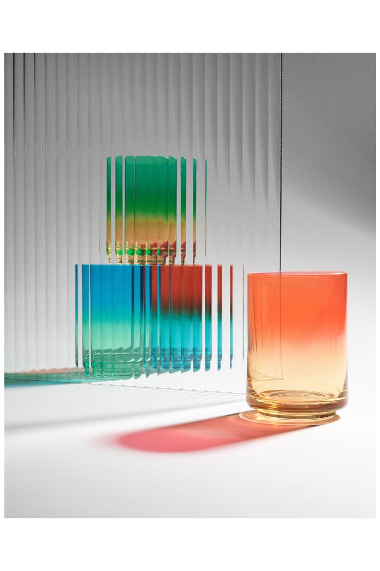 Gradient Drinking Glass, Alternate, color, ORANGE AND YELLOW