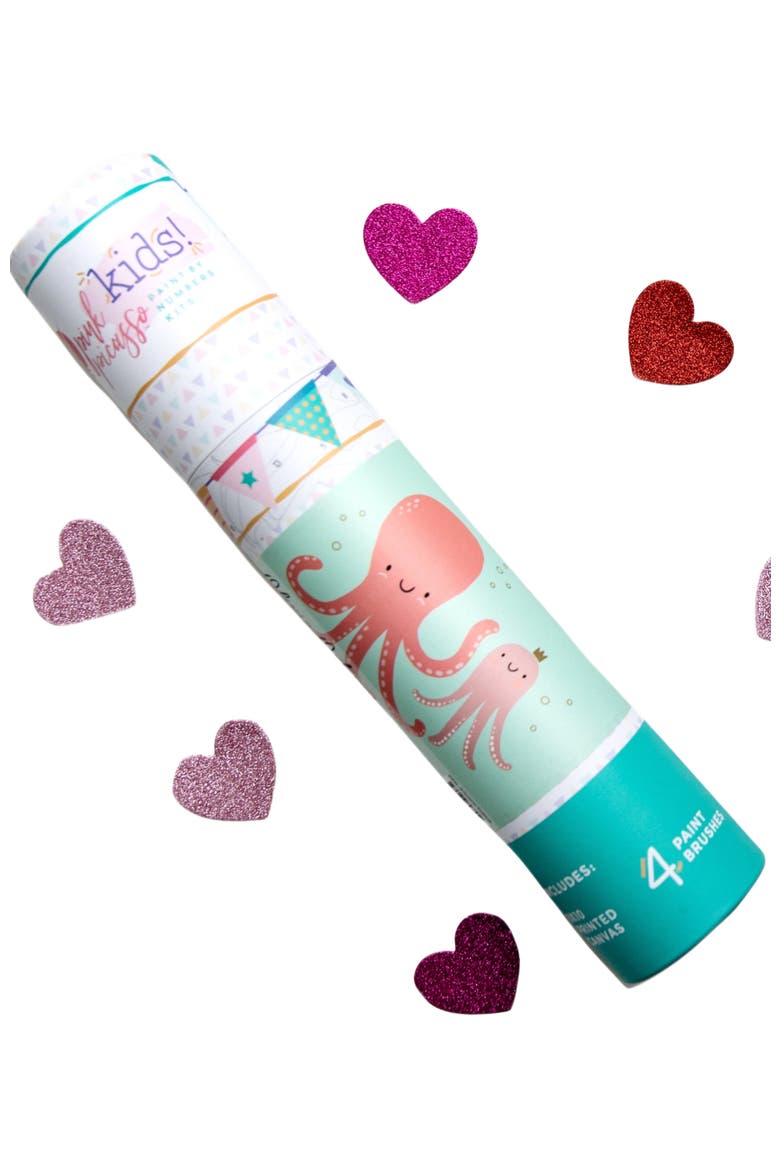 Olivia Octopus Paint-by-Numbers Kit, Alternate, color, Pink / Light Blue