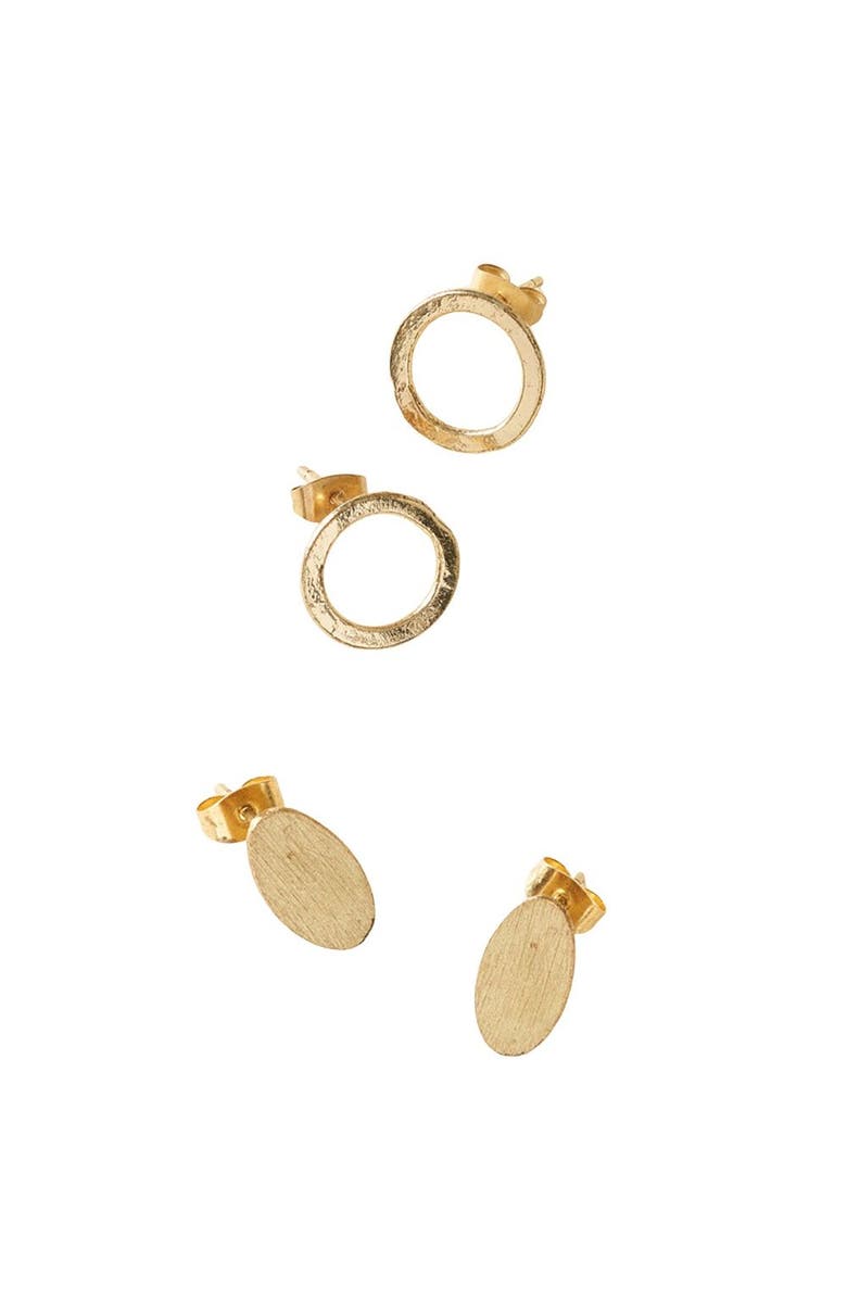 Matr Boomie Diya Stud Circle and Oval Earrings, Main, color, Gold