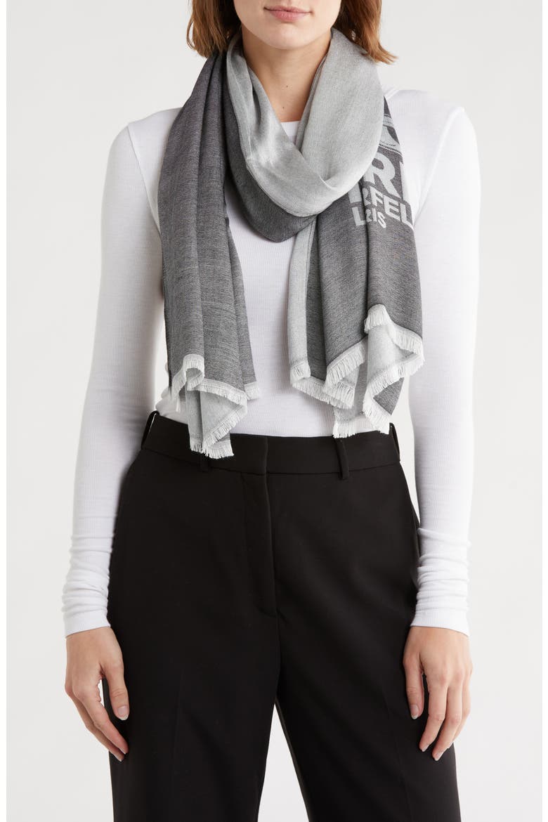 Karl Choupette Pashmina Scarf, Main, color, BLACK