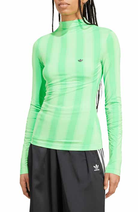 adidas Stripe Long Sleeve Ruched Top