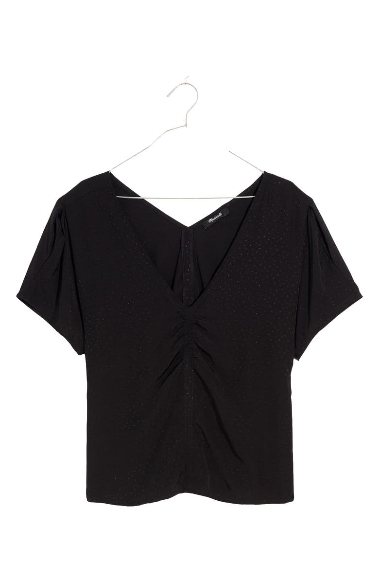 Madewell Puff Sleeve Floral Jacquard Top, Main, color, 