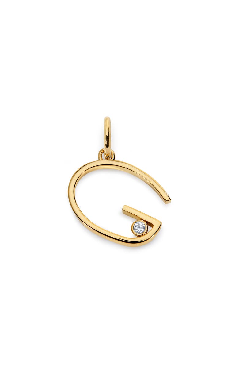 Monica Vinader Lab Grown Diamond Initial Pendant, Main, color, 18K Gold Vermeil / Diamond G