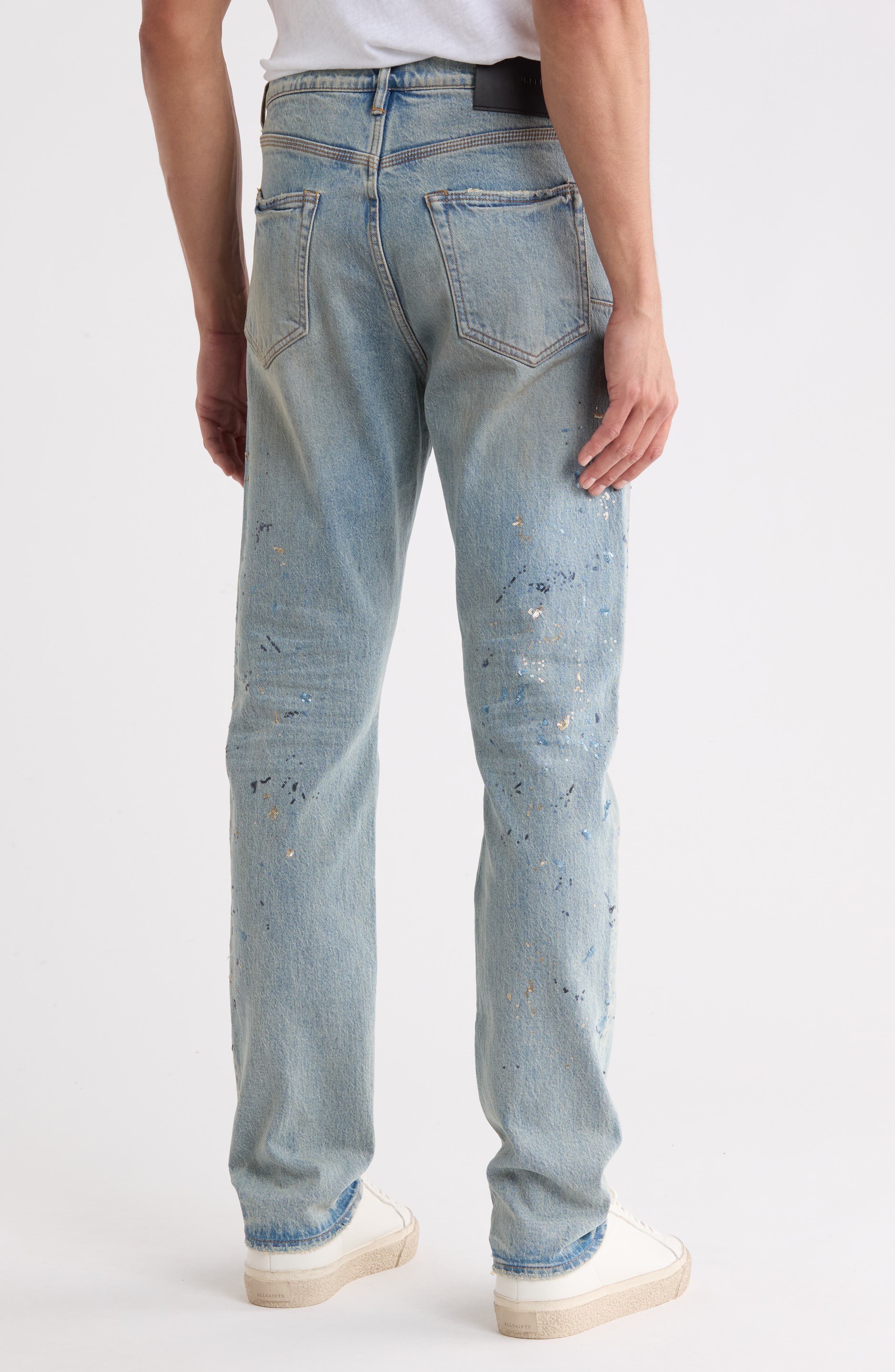 PURPLE BRAND Sequin Splatter Paint High Waist Slim Leg Jeans (Men ...