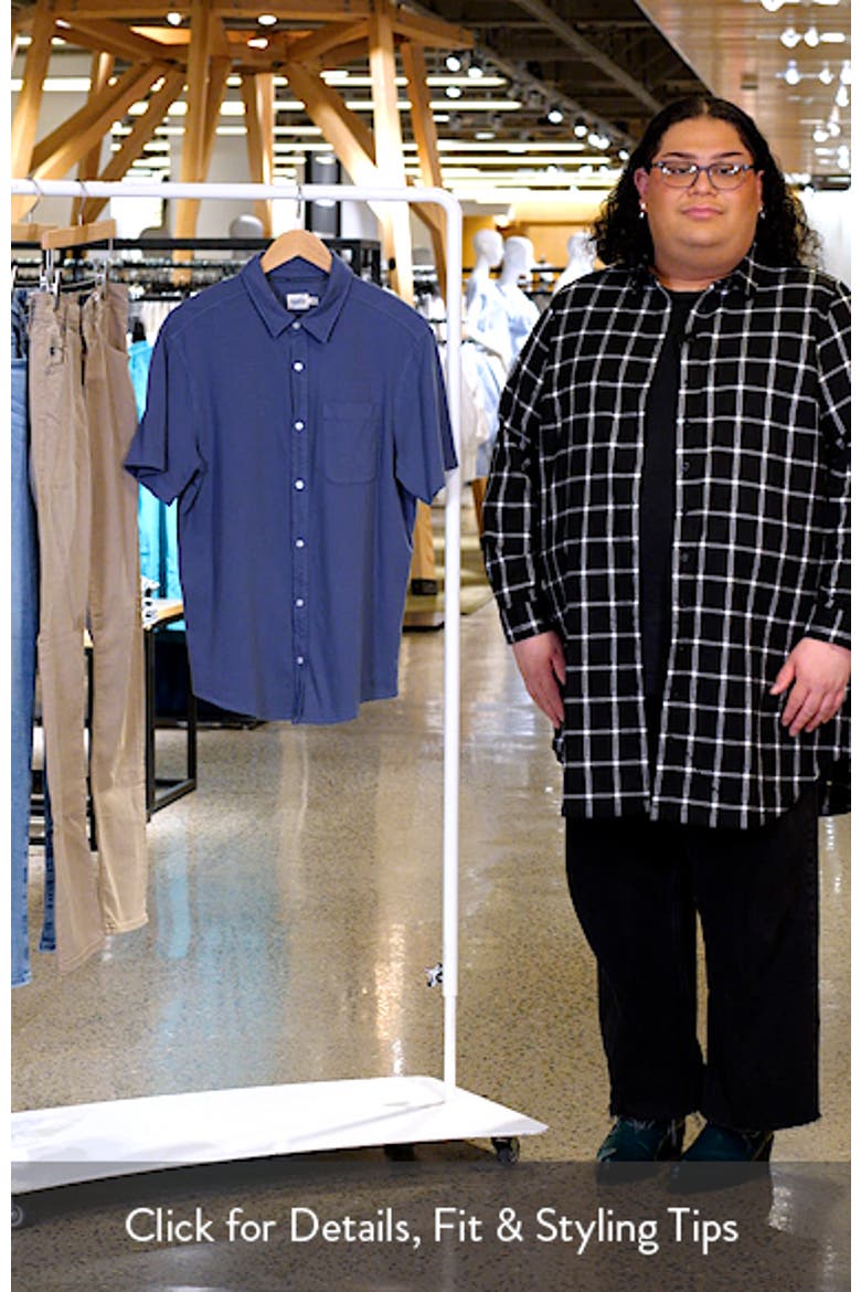 Saltaire Organic Cotton Knit Short Sleeve Button-Up Shirt video