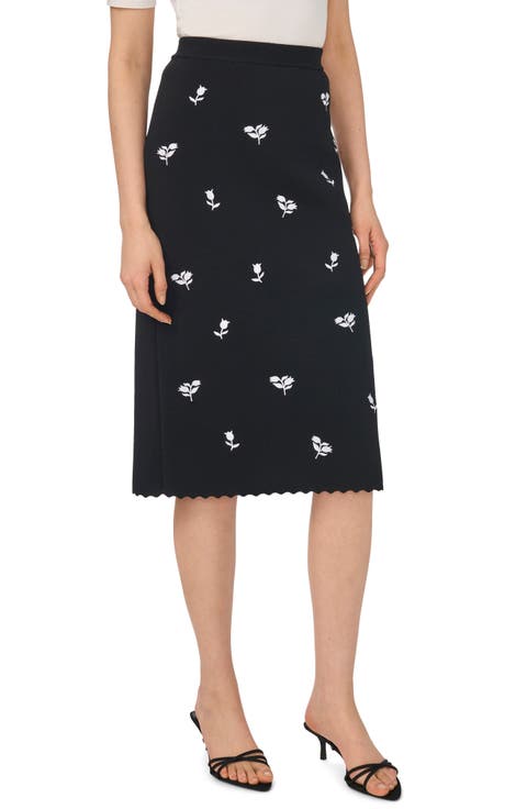 Embroidered Midi Skirt