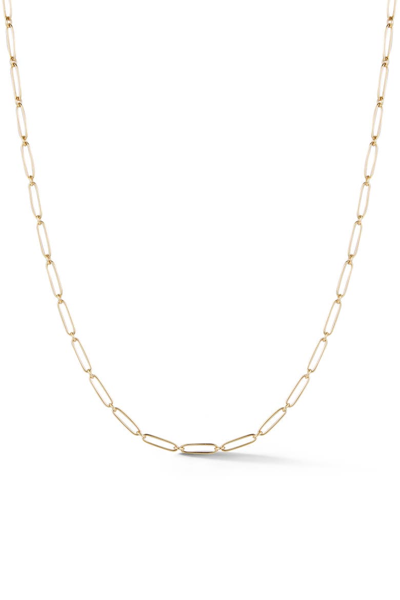 Alternating Elongated Paperclip Grover Chain Necklace, Main, color, Yellow Gold