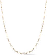 Storrow Alternating Elongated Paperclip Grover Chain Necklace