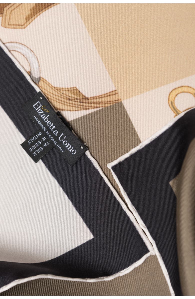 Elizabetta San Siro - Hand Rolled Silk Neckerchief for Men, Alternate, color, Tan