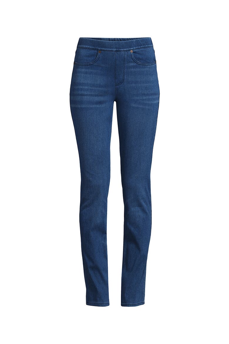 Starfish High Rise Knit Denim Straight Jeans, Alternate, color, Medium Sea Blue